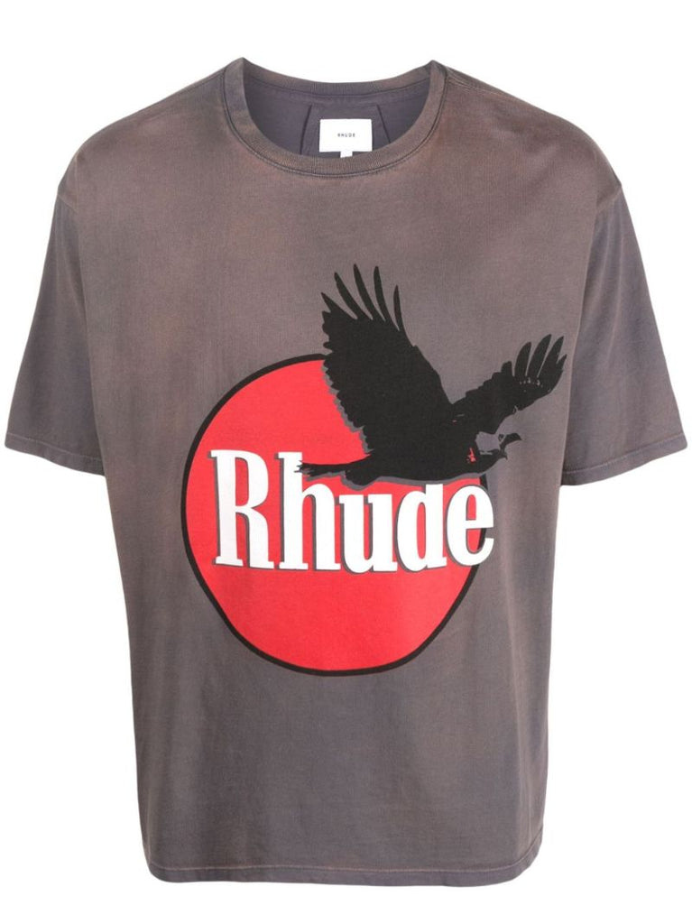 Grey Logo-print Cotton T-shirt