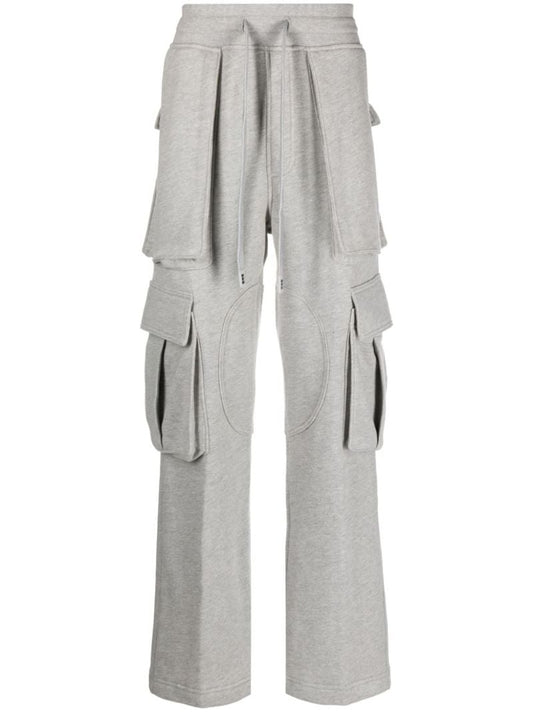 Grey Straight-leg Cargo Tack Pants