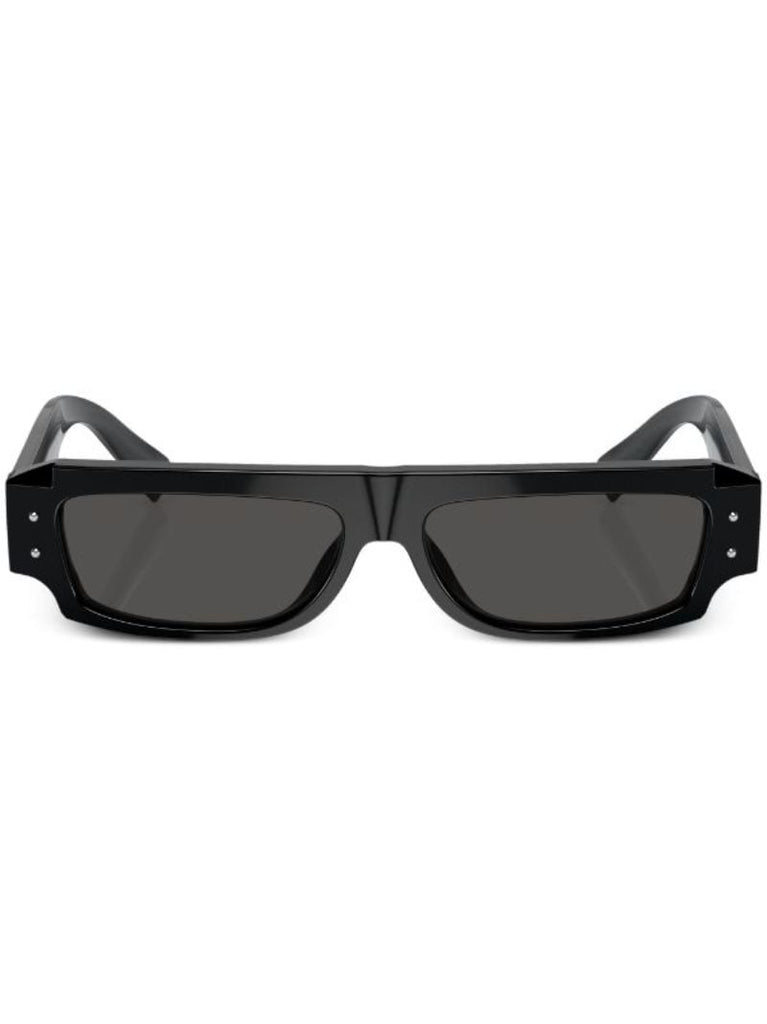 Black Rectangular-frame Tinted Sunglasses