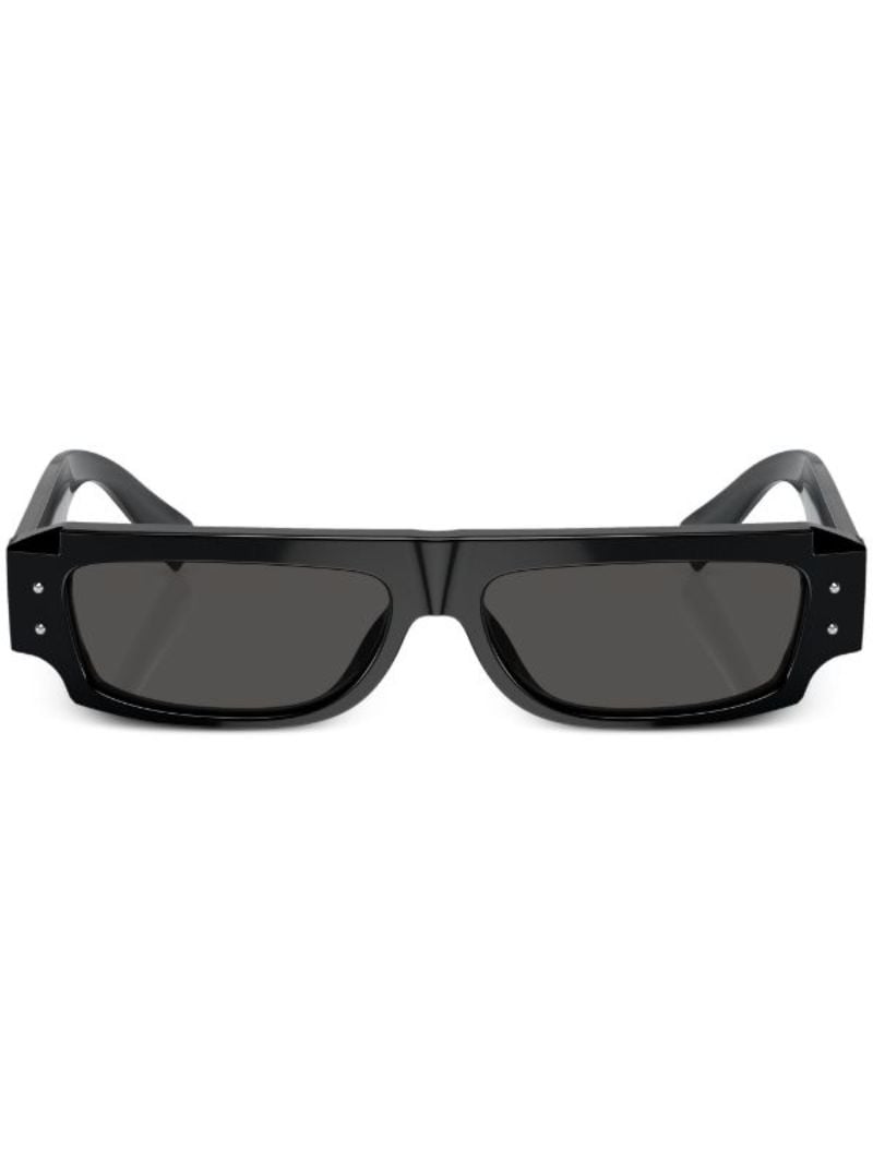 Black Rectangular-frame Tinted Sunglasses