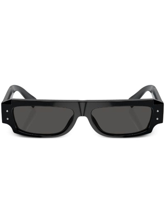 Black Rectangular-frame Tinted Sunglasses