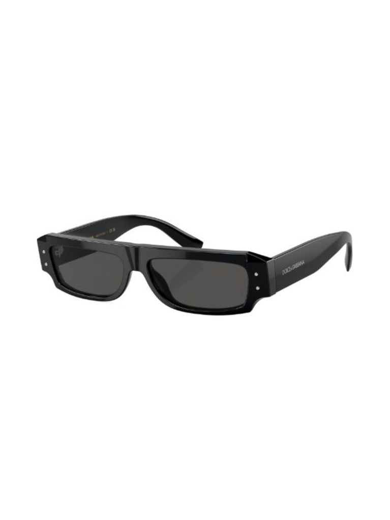Black Rectangular-frame Tinted Sunglasses