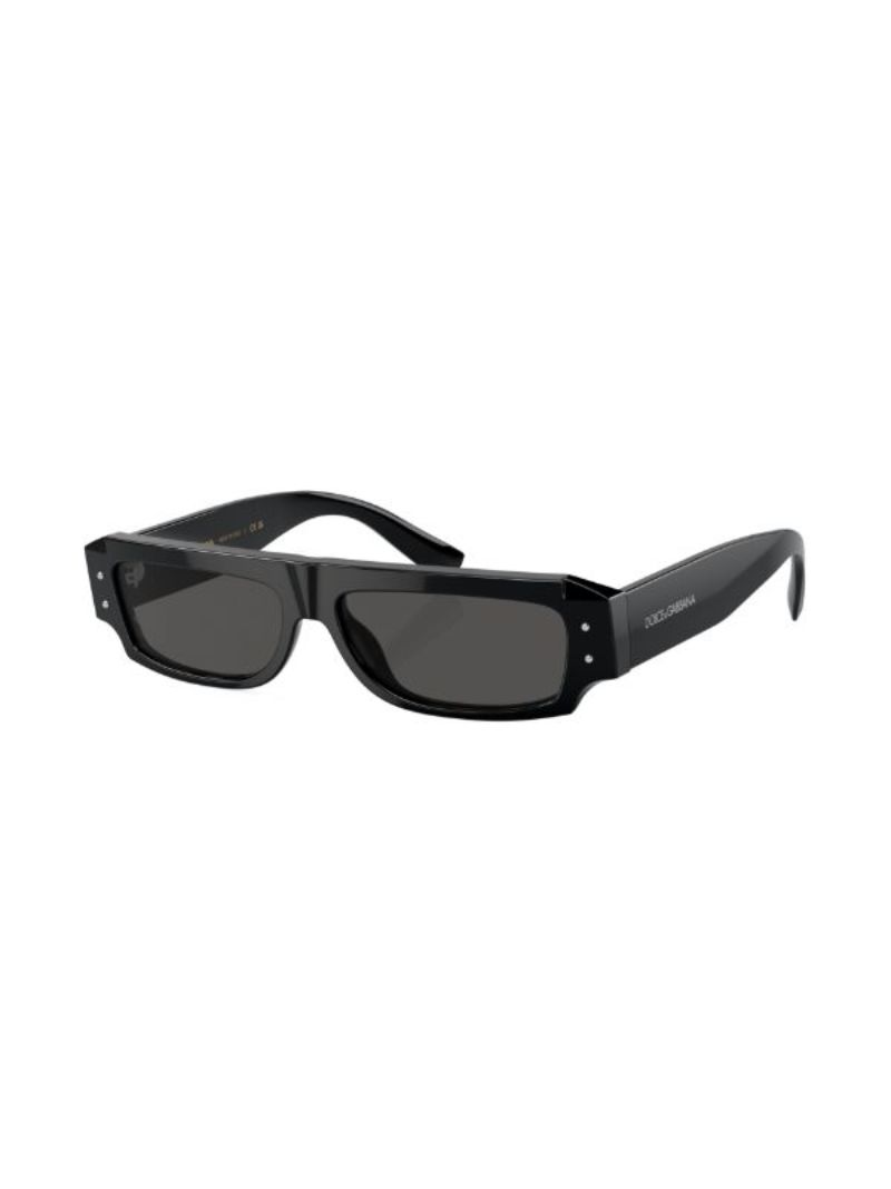 Black Rectangular-frame Tinted Sunglasses