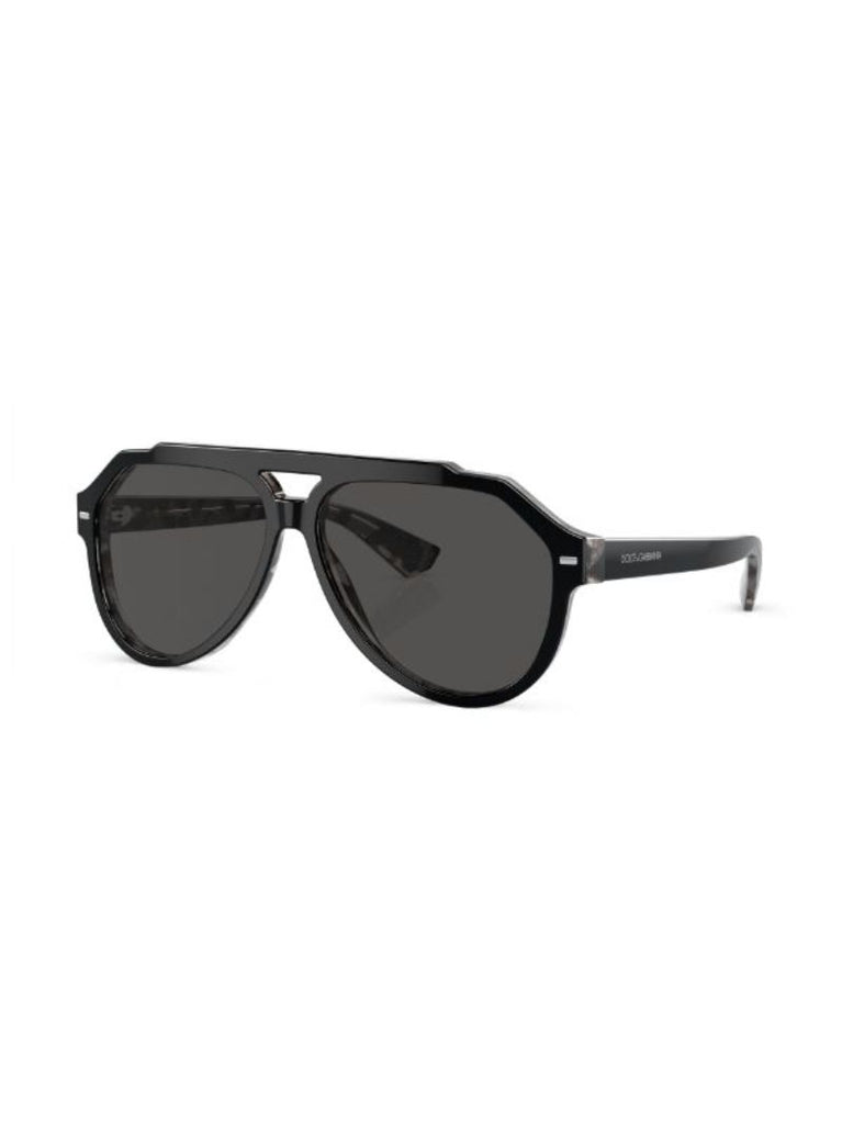 Black Pilot-frame Tinted Sunglasses