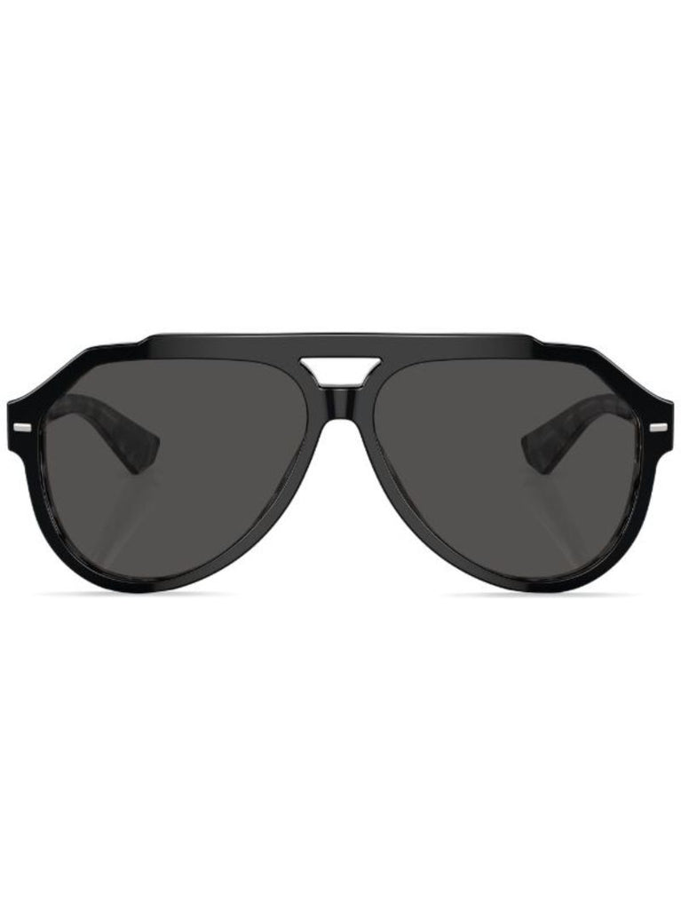 Black Pilot-frame Tinted Sunglasses