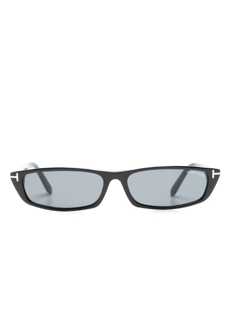 Black Alejandro Rectangle Frame Sunglasses