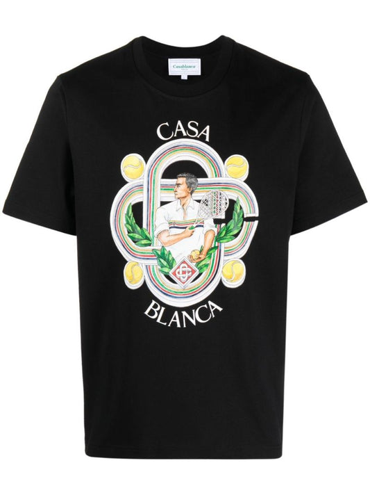 Black Le Joueur-print Organic Cotton T-shirt