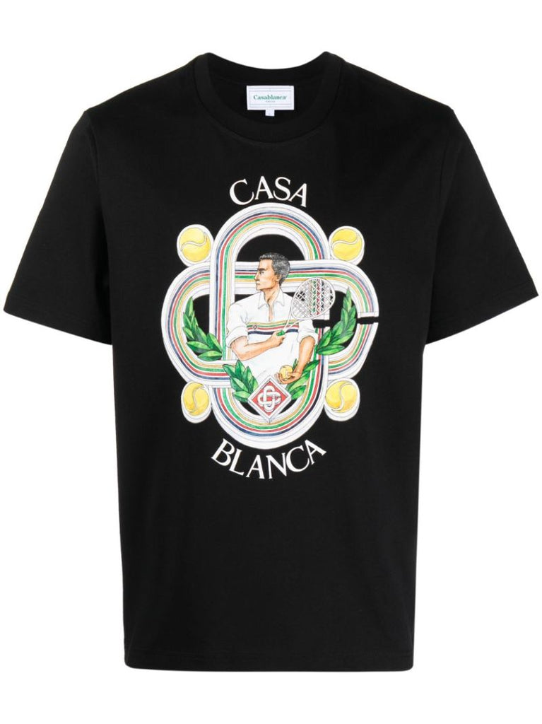 Black Le Joueur-print Organic Cotton T-shirt