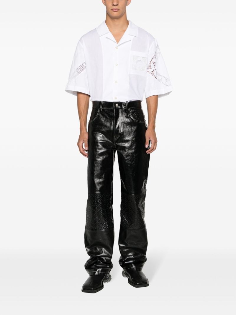 White Lace-trim Cotton Shirt