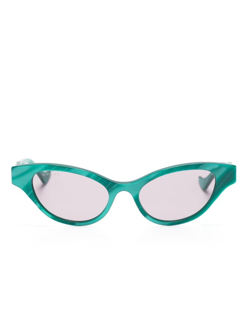 Green Stone-effect Cat-eye Sunglasses