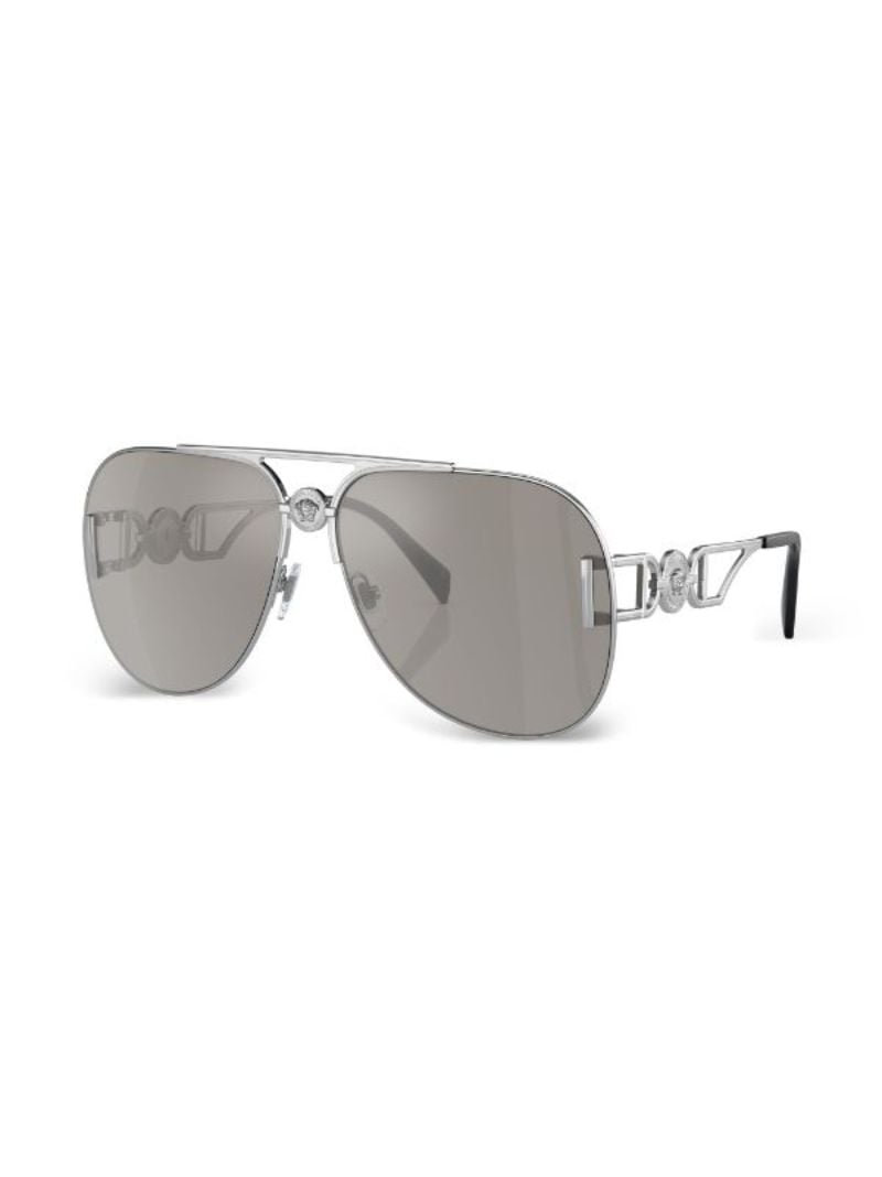 Silver-tone Medusa Biggie Pilot-frame Sunglasses