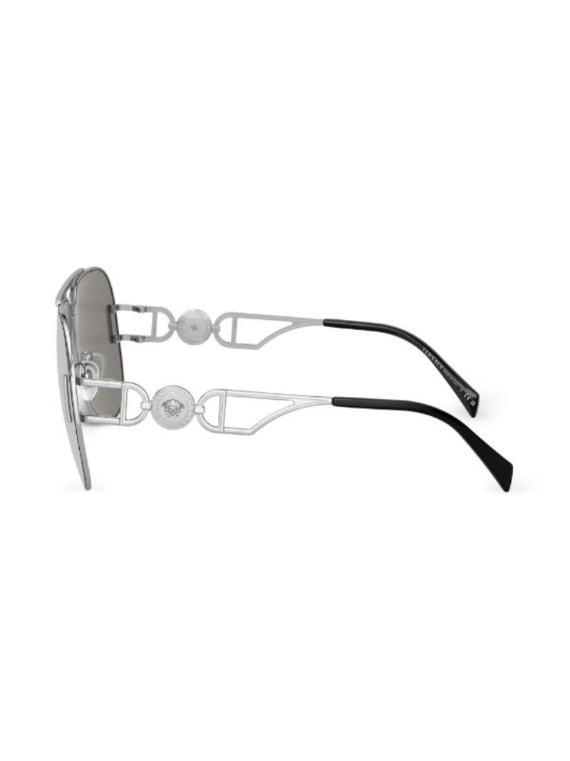 Silver-tone Medusa Biggie Pilot-frame Sunglasses