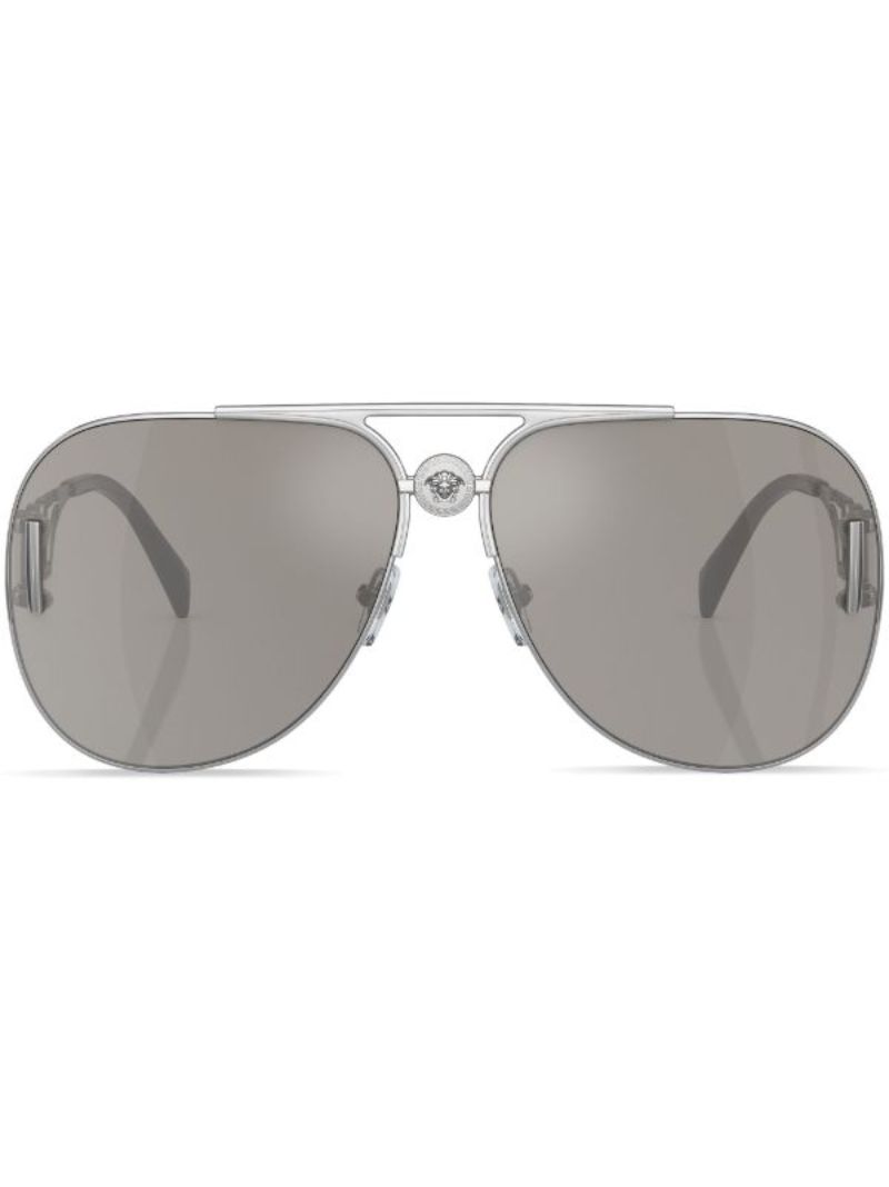 Silver-tone Medusa Biggie Pilot-frame Sunglasses