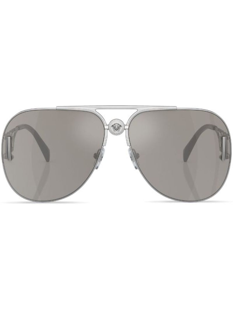 Silver-tone Medusa Biggie Pilot-frame Sunglasses