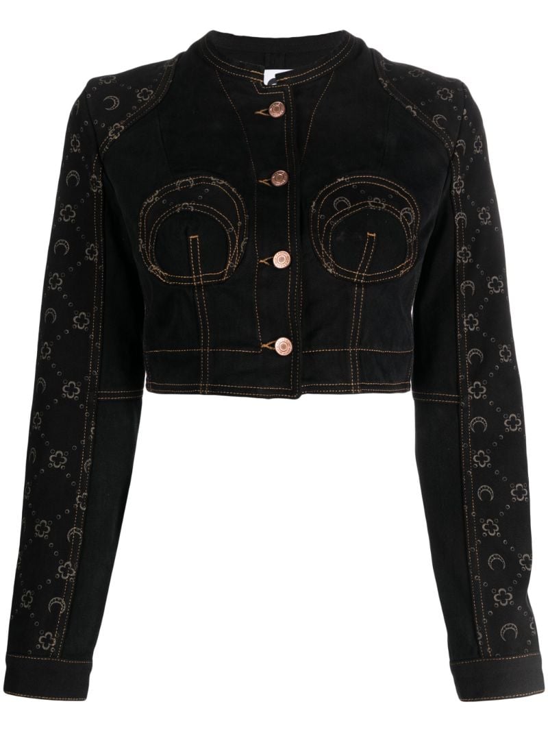 Black Cropped Denim Jacket
