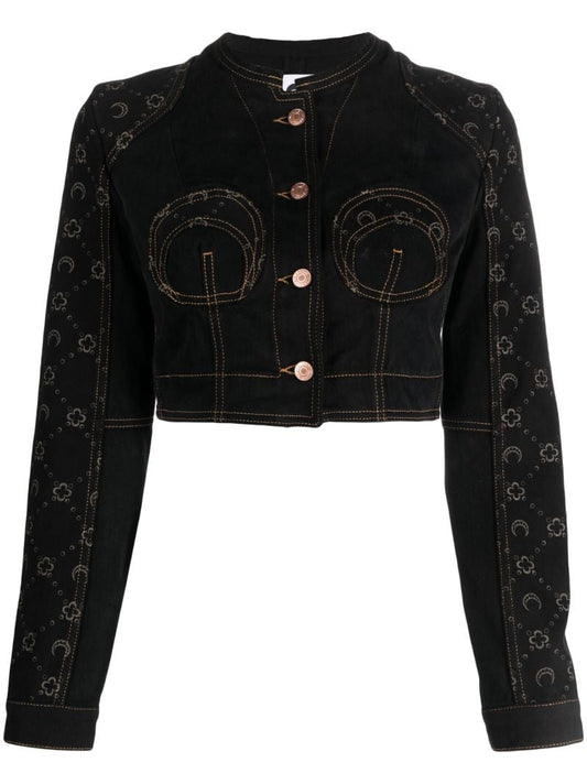 Black Cropped Denim Jacket