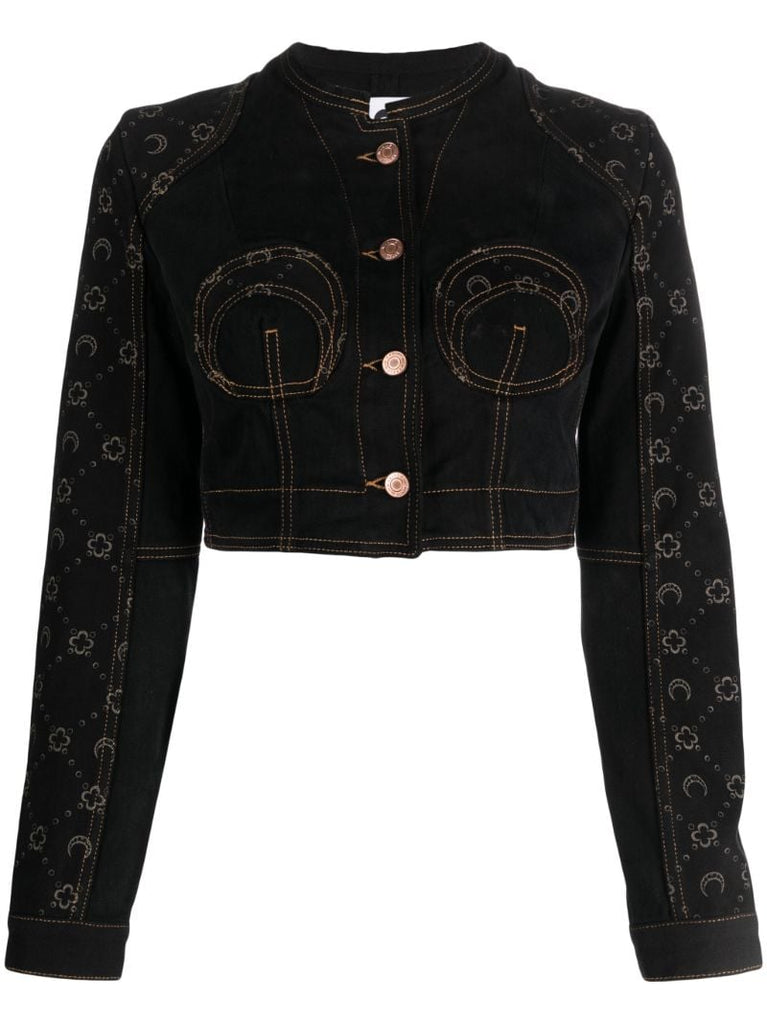 Black Cropped Denim Jacket