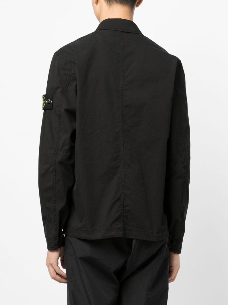 Black Cotton Shirt Jacket