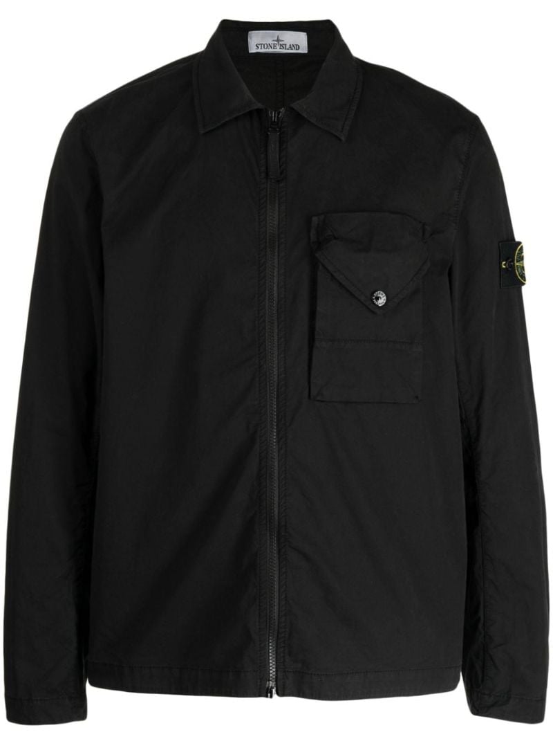 Black Cotton Shirt Jacket