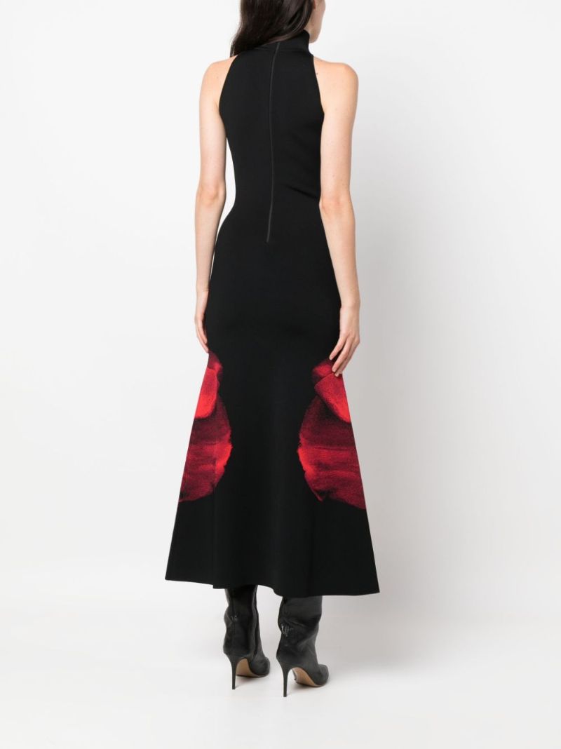 Black  Ethereal Orchid-jacquard Mini Dress