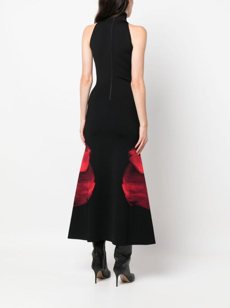 Black  Ethereal Orchid-jacquard Mini Dress