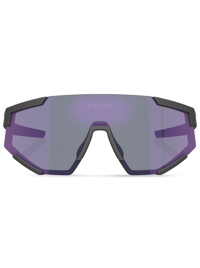 Black Linea Rossa Shield-frame Sunglasses