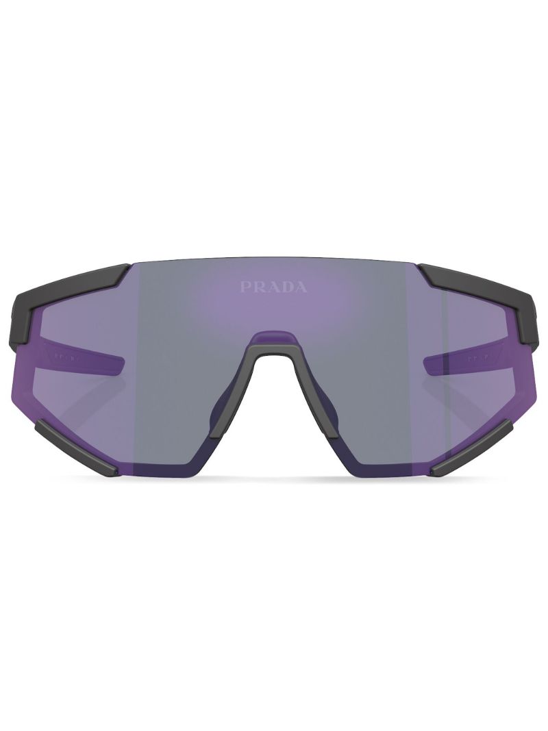 Black Linea Rossa Shield-frame Sunglasses