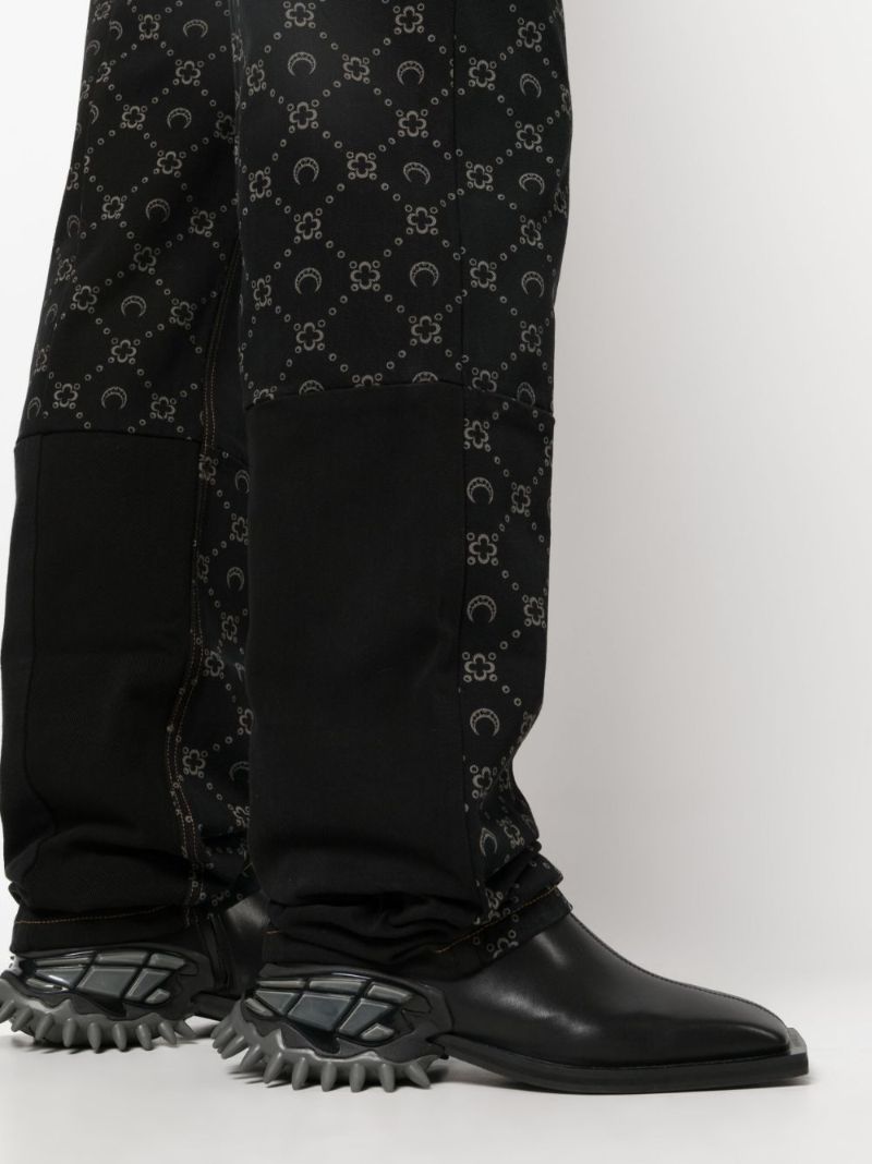 Black Regenerated Crescent Moon-print Jeans