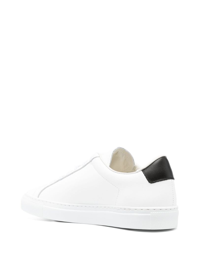 White and Black Retro Leather Sneakers