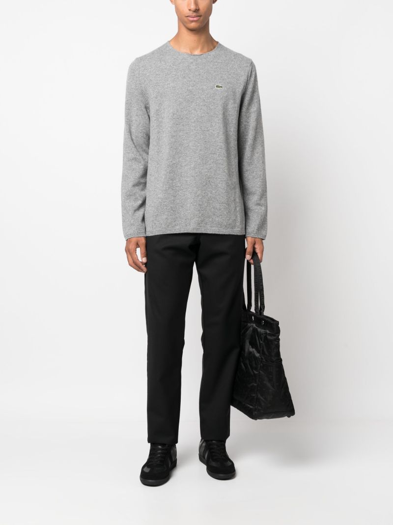 Black Straight-leg Wool Trousers