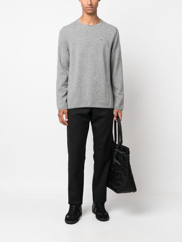 Black Straight-leg Wool Trousers