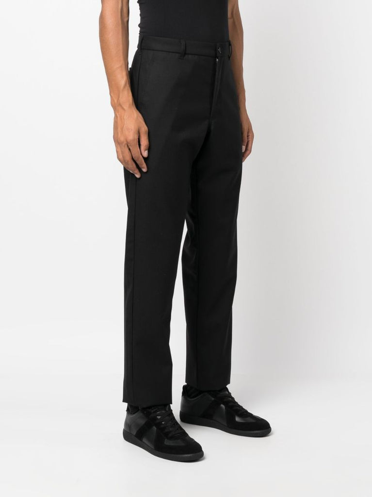 Black Straight-leg Wool Trousers