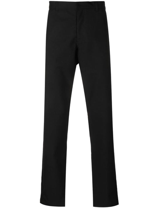 Black Straight-leg Wool Trousers