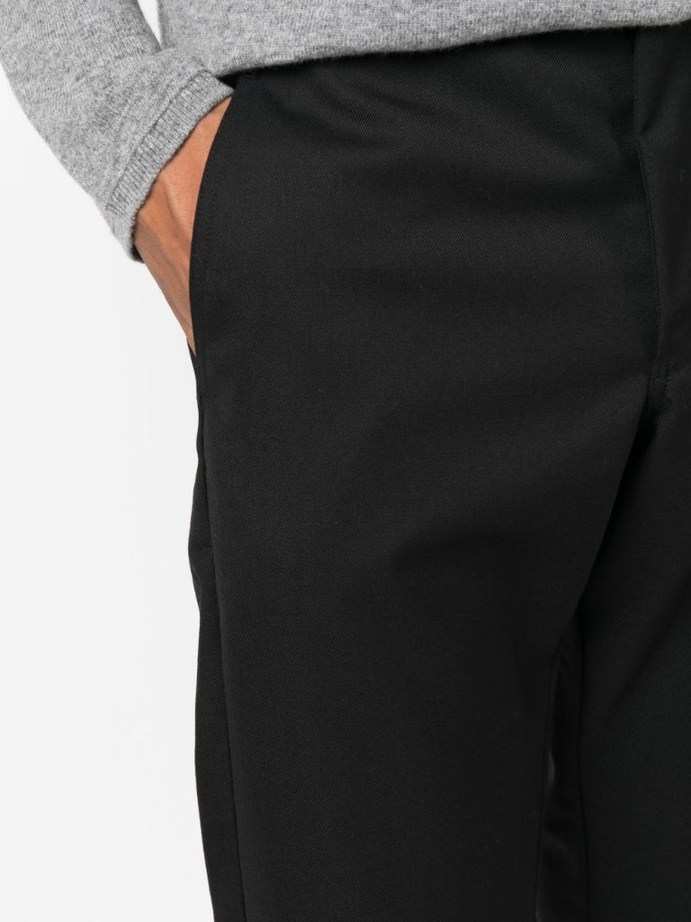 Black Straight-leg Wool Trousers