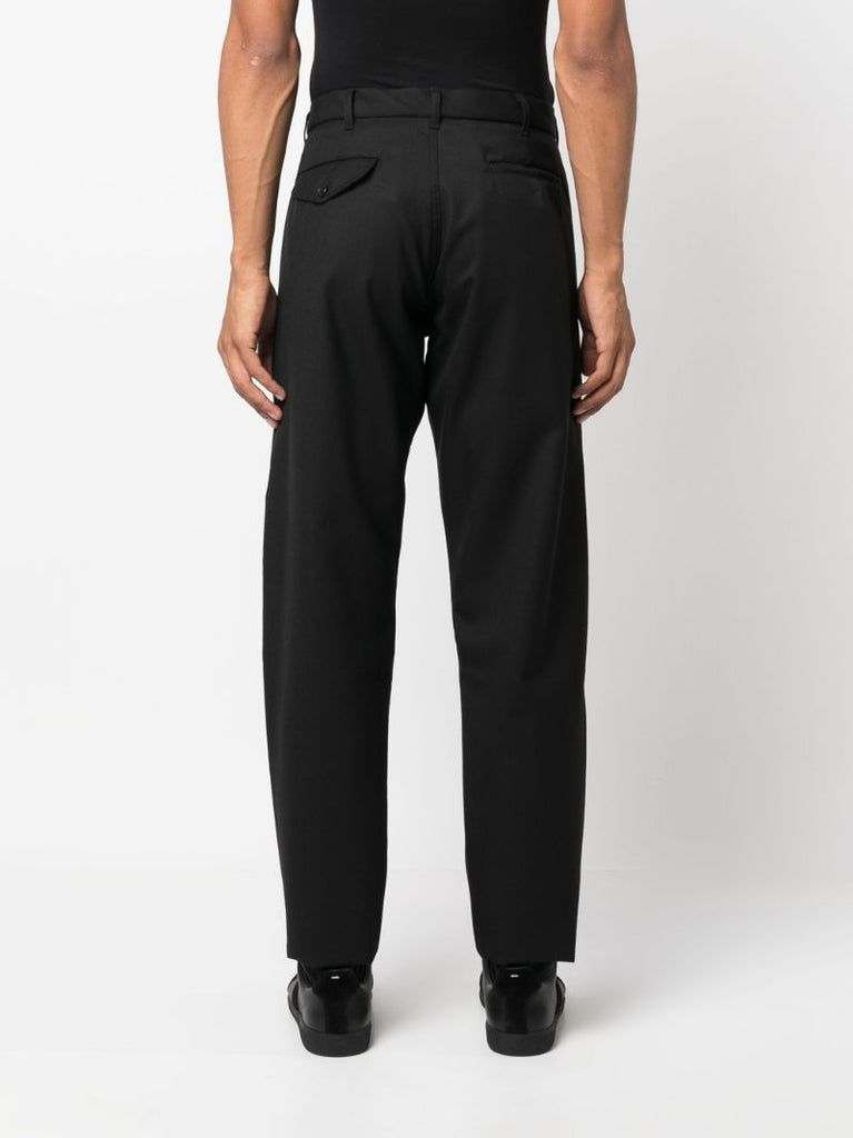Black Straight-leg Wool Trousers
