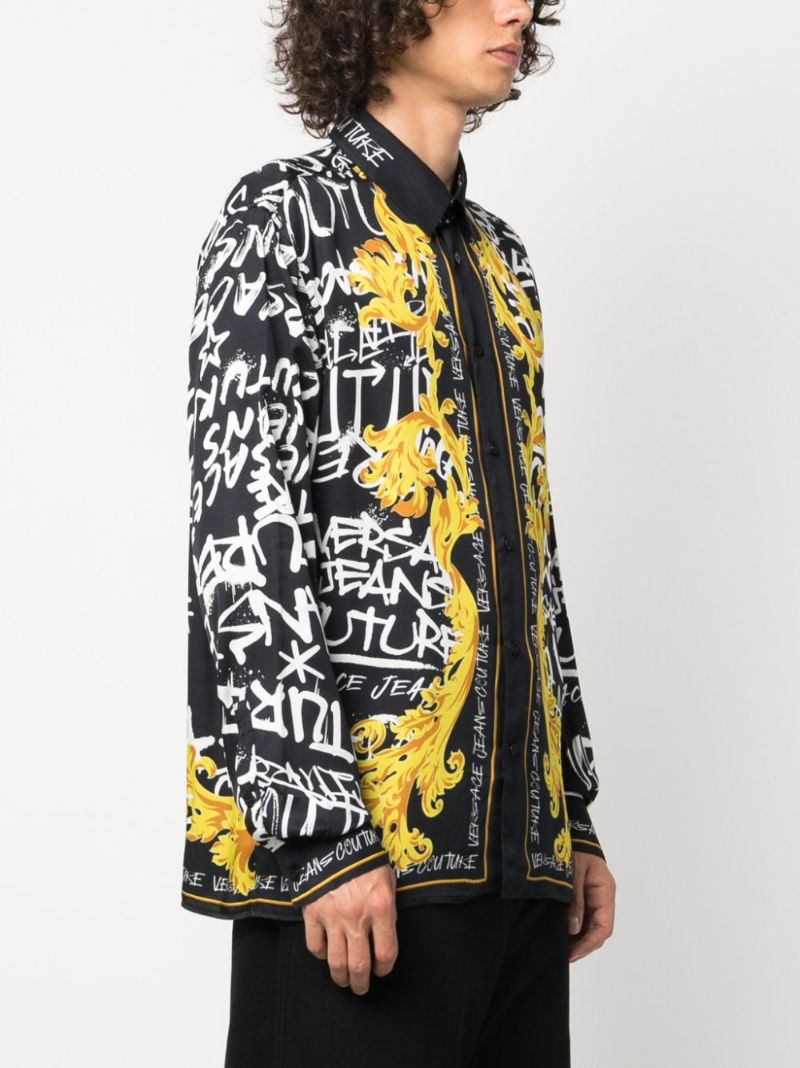 Black Graffiti Barocco-print Shirt