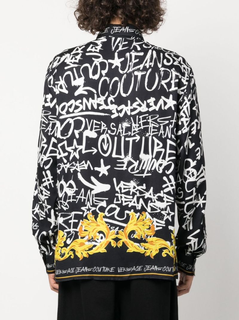 Black Graffiti Barocco-print Shirt