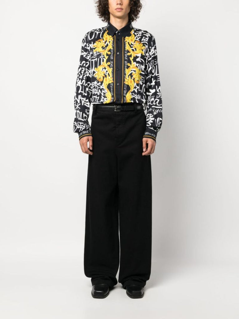 Black Graffiti Barocco-print Shirt