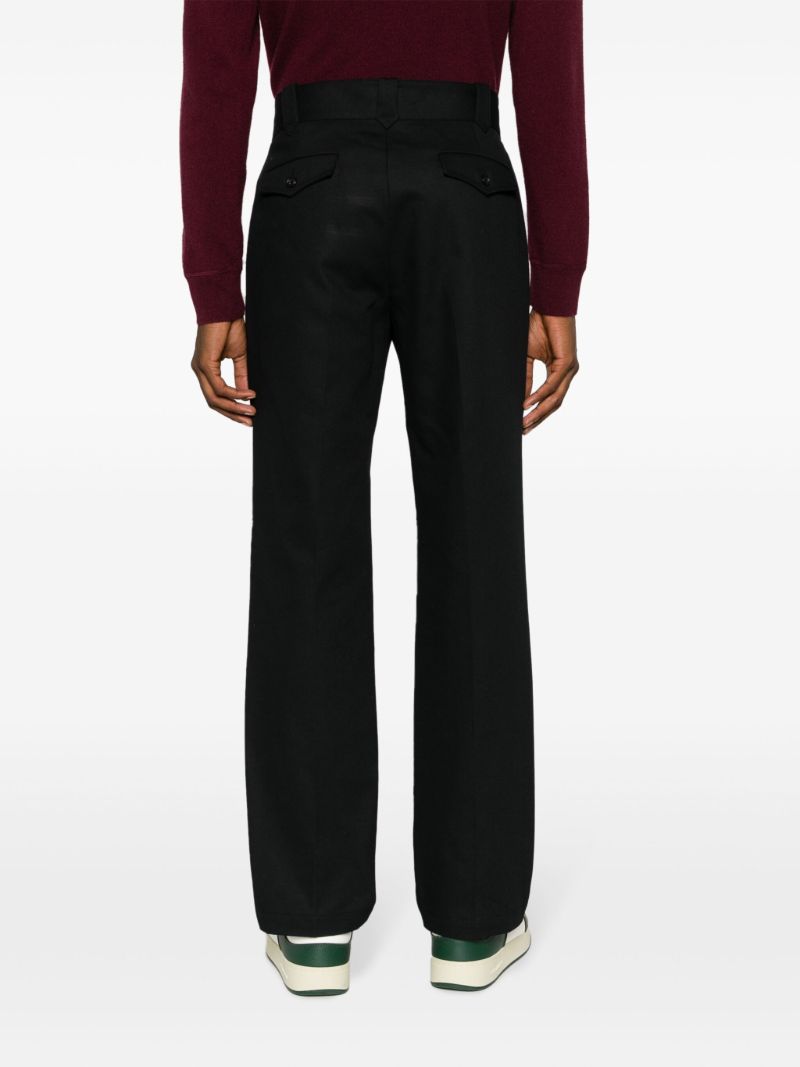 Black Cavalry Straight-leg Cotton Trousers