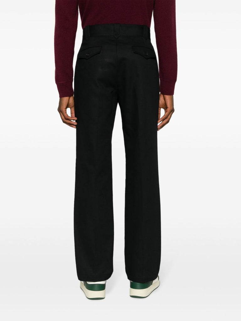 Black Cavalry Straight-leg Cotton Trousers