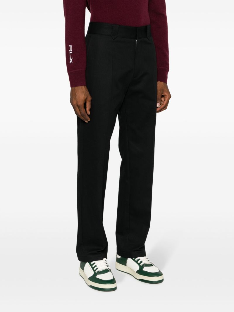 Black Cavalry Straight-leg Cotton Trousers