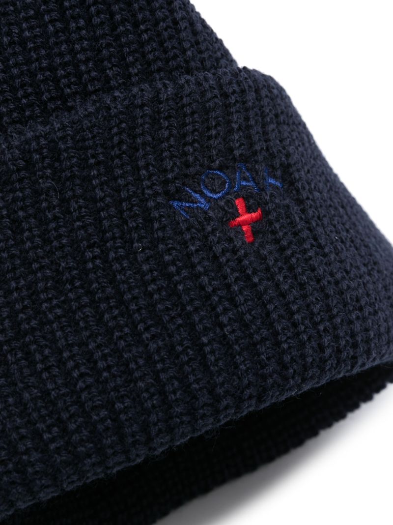 Blue Logo-embroidered Beanie Hat