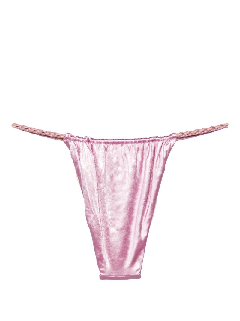 Pink Braided Bikini Bottoms