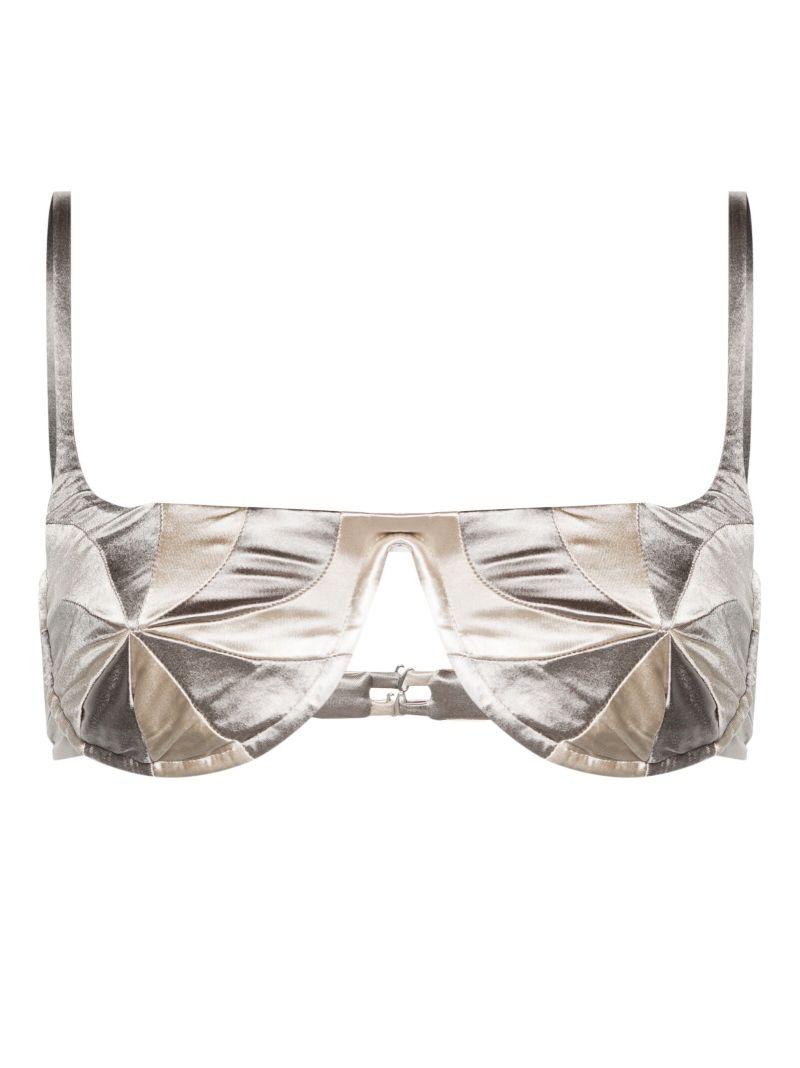 Silver Underwired Metallic Bikini Top
