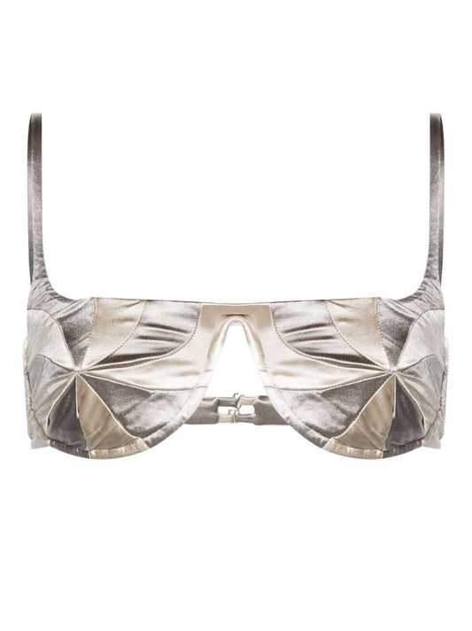 Silver Underwired Metallic Bikini Top