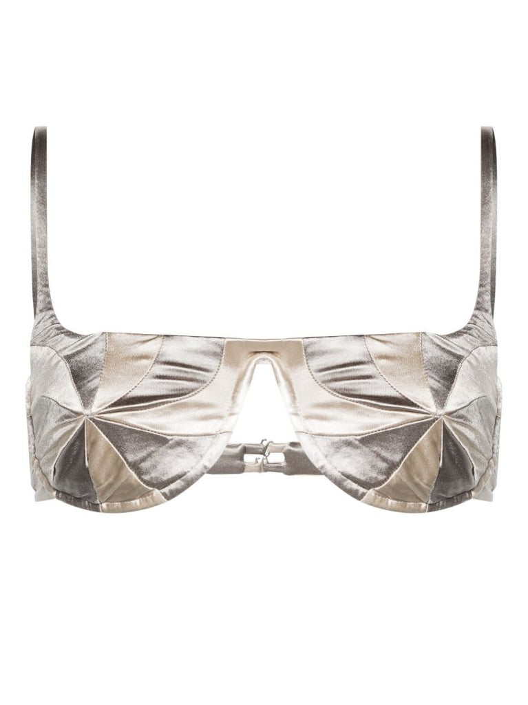 Silver Underwired Metallic Bikini Top