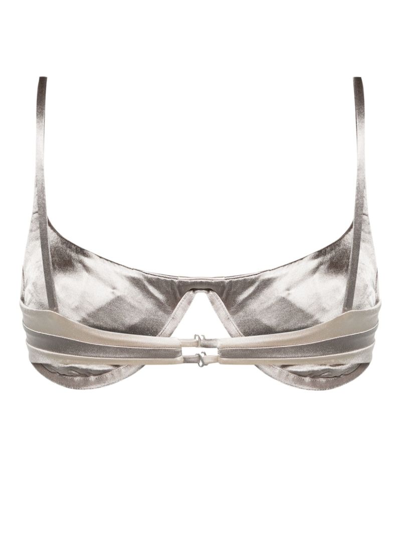 Silver Underwired Metallic Bikini Top