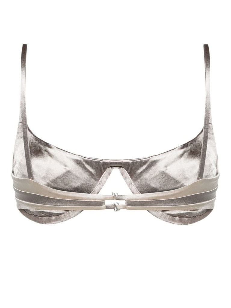 Silver Underwired Metallic Bikini Top