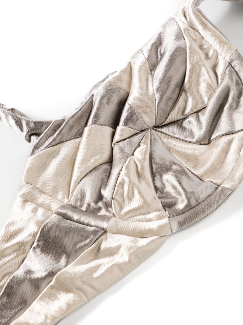 Silver Underwired Metallic Bikini Top