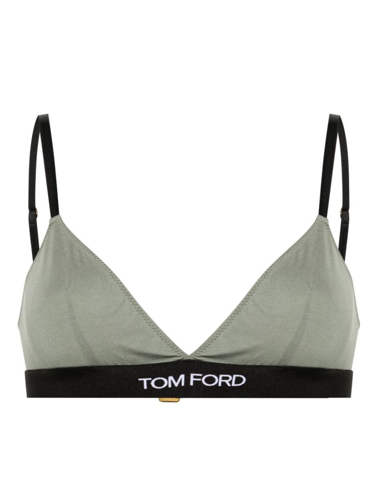 Green Signature Jersey Triangle Bra